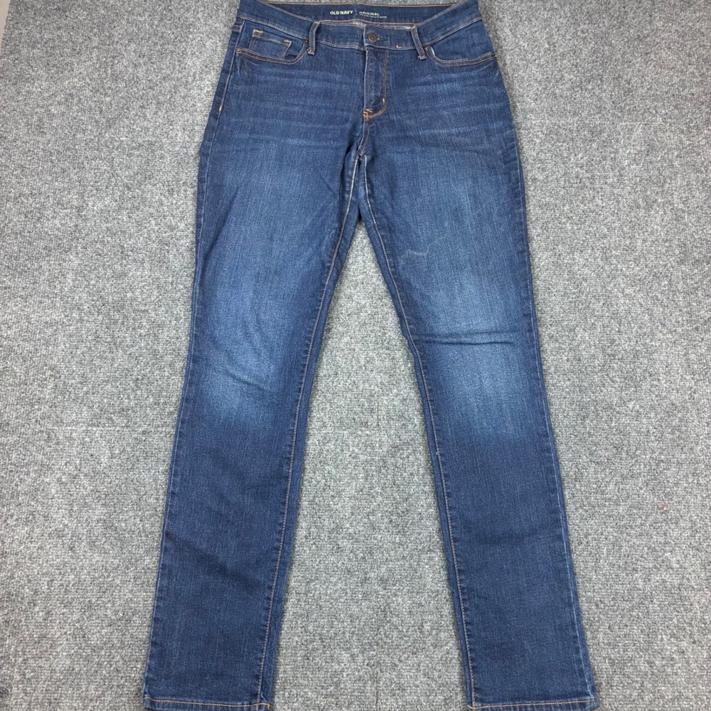 Old Navy Original Straight Leg Jeans Dark Wash Womens Size 10 Long 32x32